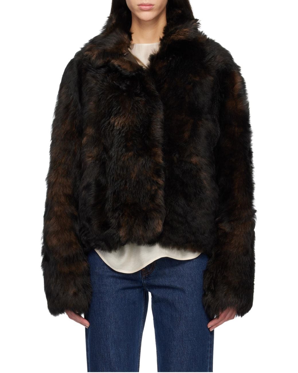 Totême  Black Totême Silky Shearling Jacket