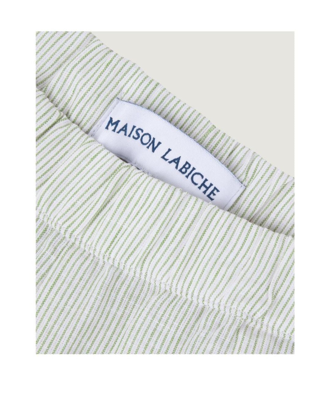 Maison Labiche White Palm-Patch Pinstriped Shorts