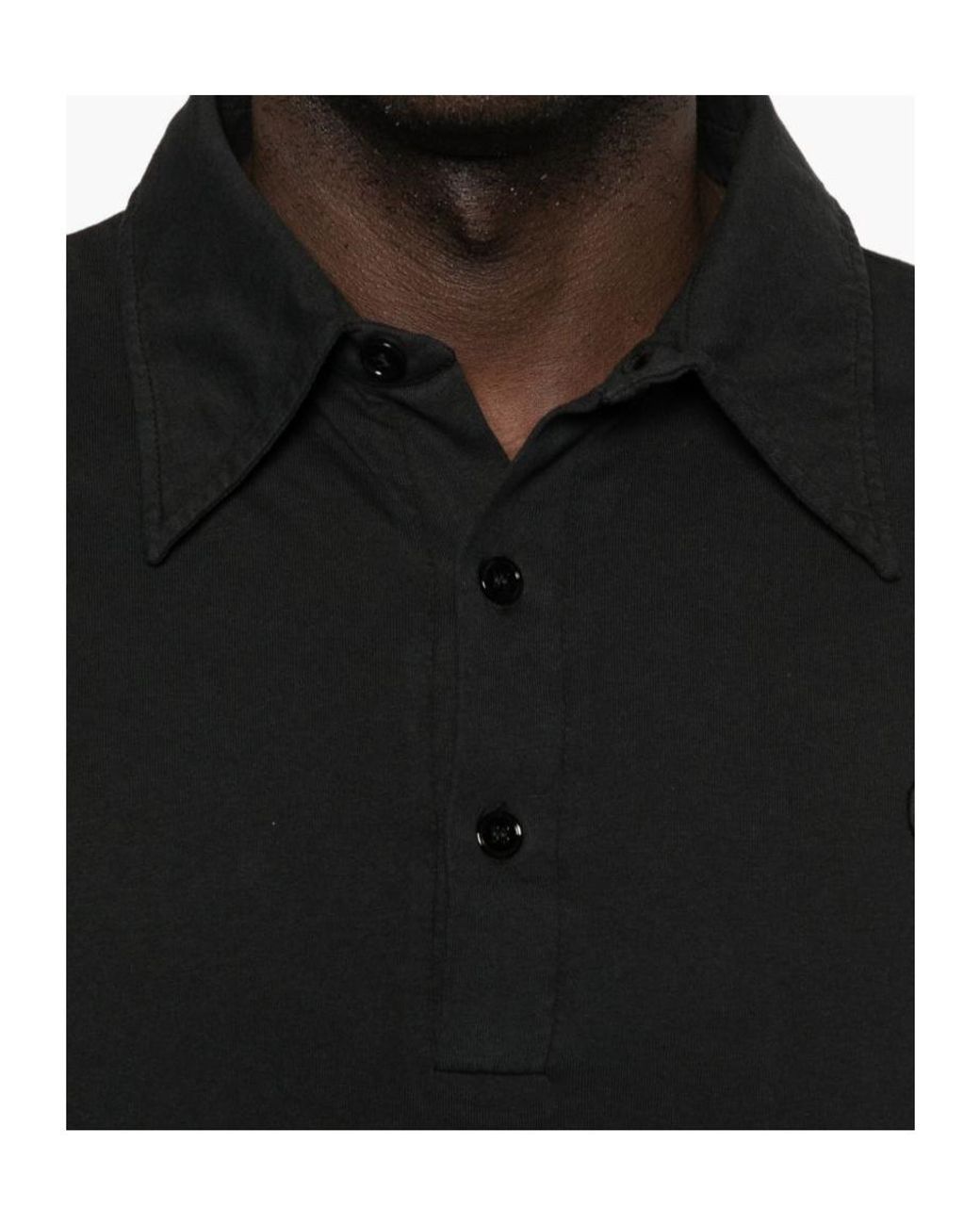 MM6 by Maison Margiela Black Logo-Embroidered Polo Shirt for men