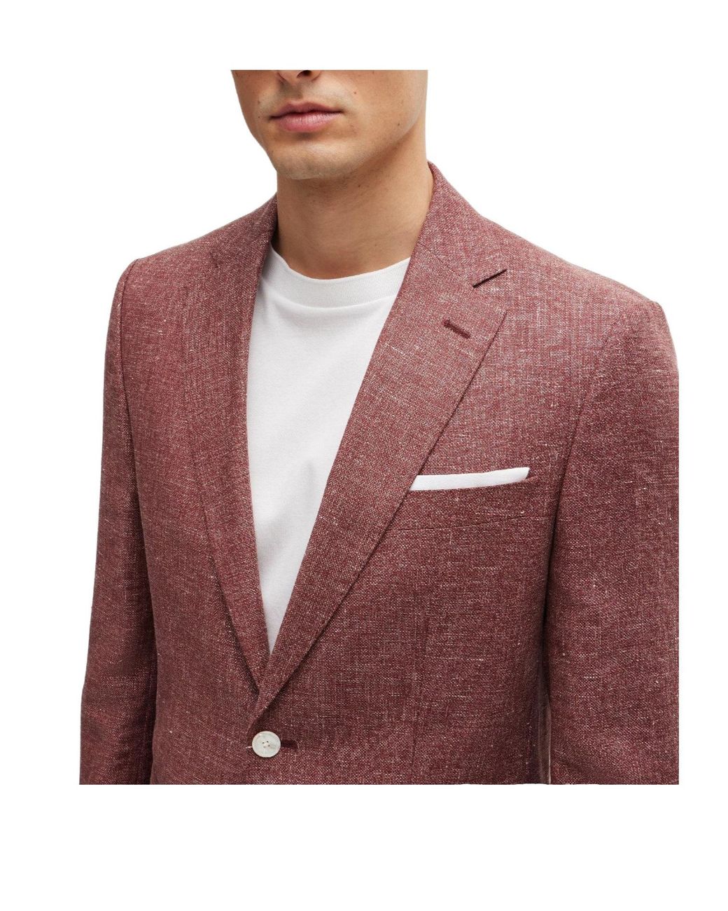 Boss Brown Single-Breasted Blazer for men