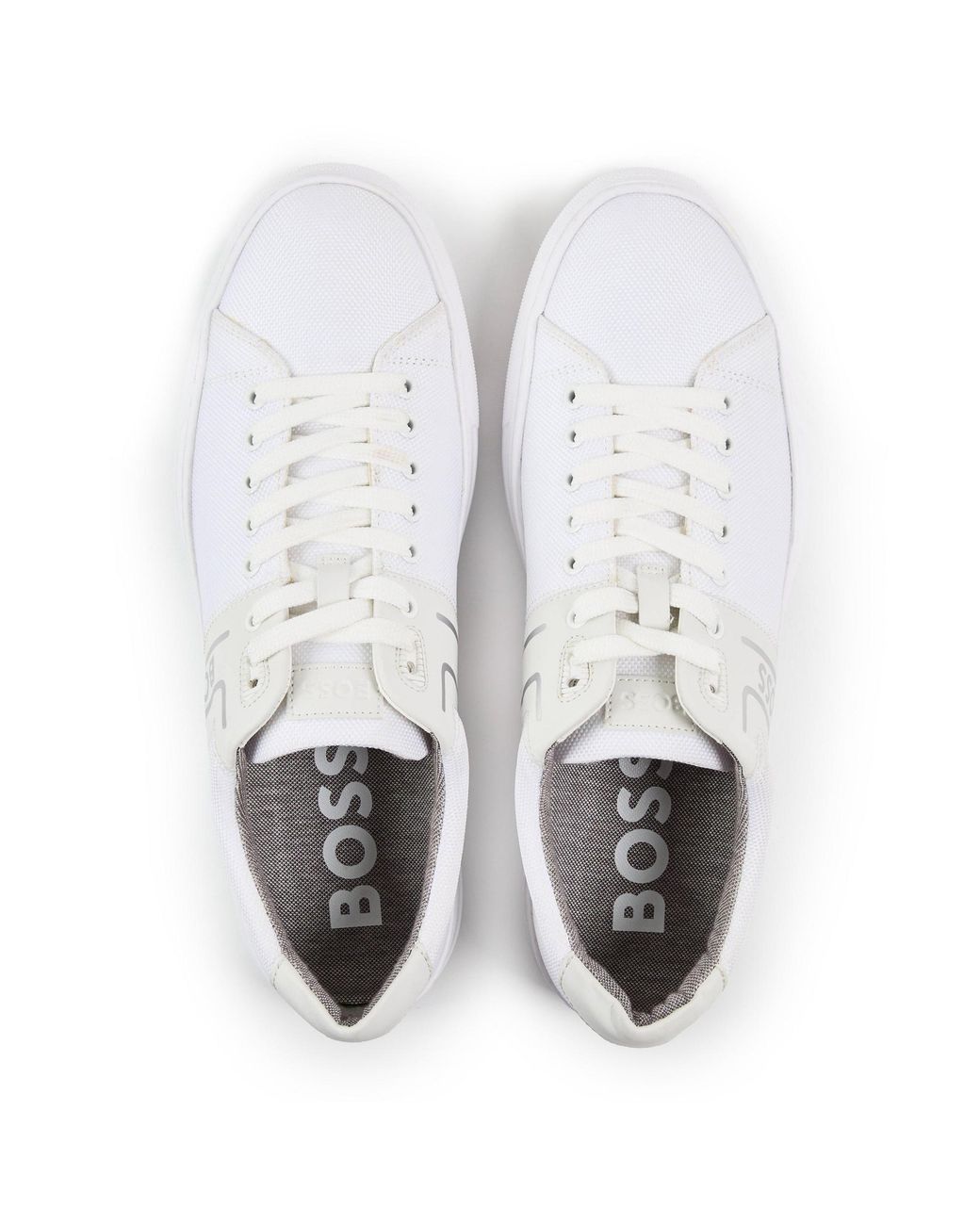 Boss White Classic Low-Top Trainers for men