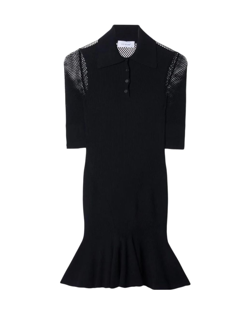 Off-White c/o Virgil Abloh Black Net Arrow Short-Sleeved Midi Dress