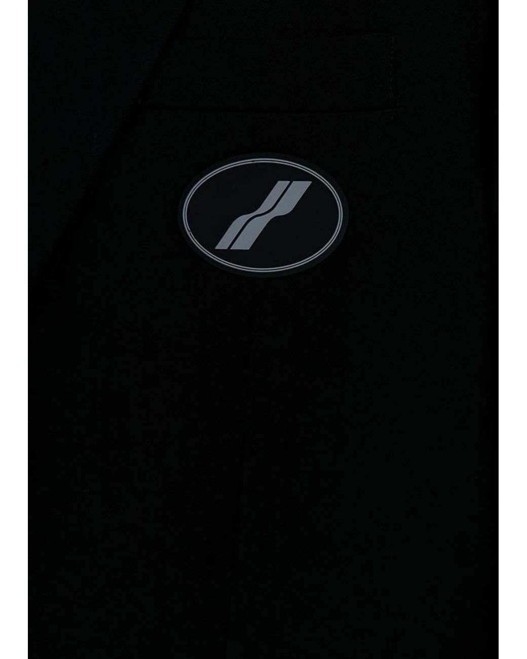 we11done Black Logo-Patch Long Sleeved Oversized Blazer for men