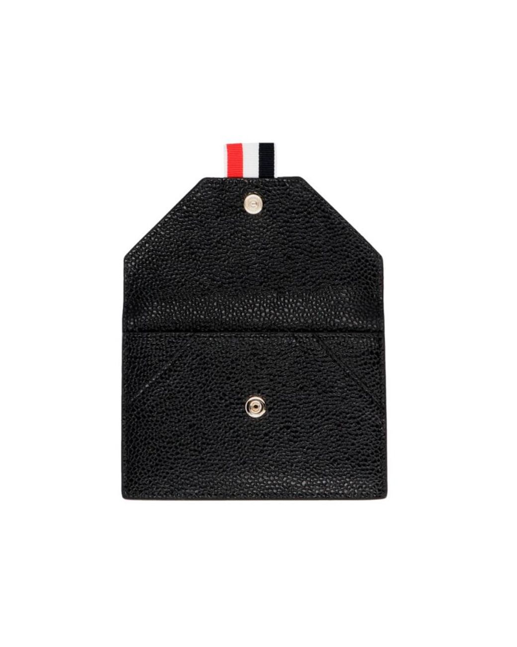 Thom Browne Black Rwb Stripe Compact Wallet for men