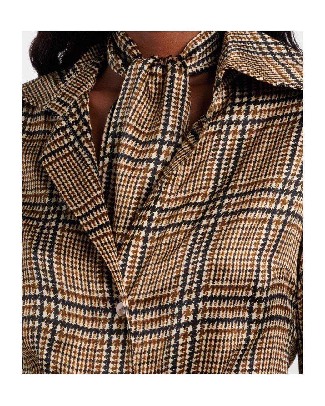 Patou Brown Plaid Shirt Dress