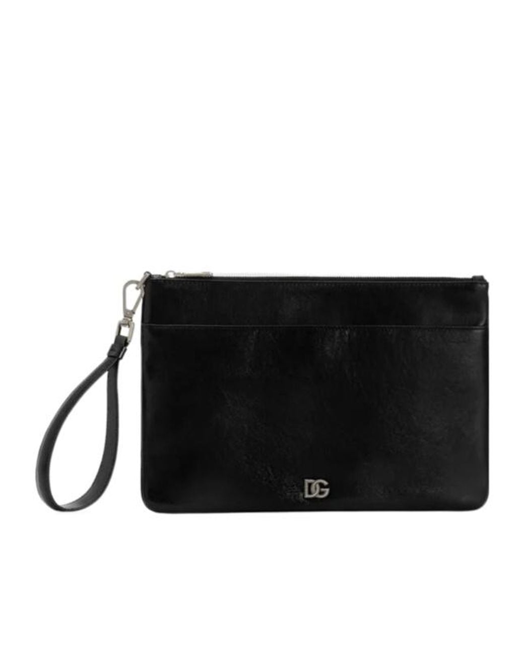 Dolce & Gabbana Black Logo Plaque Clutch Bag for men