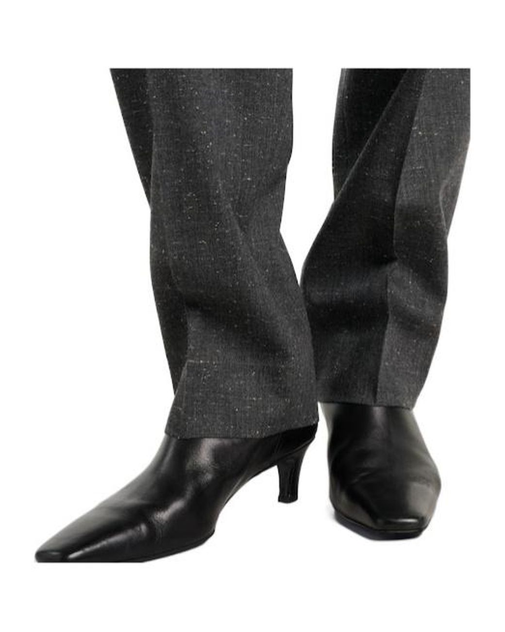 Rohe Gray Pleated Wool-Blend Straight Pants
