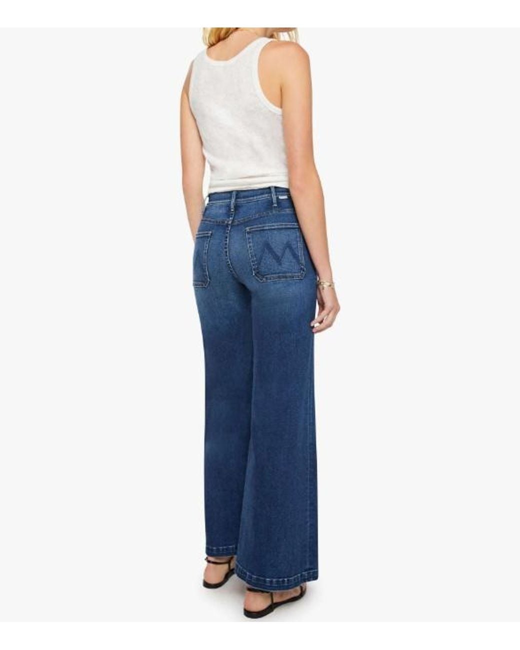 Mother Blue Hustler Roller Patch-Pocket Jeans