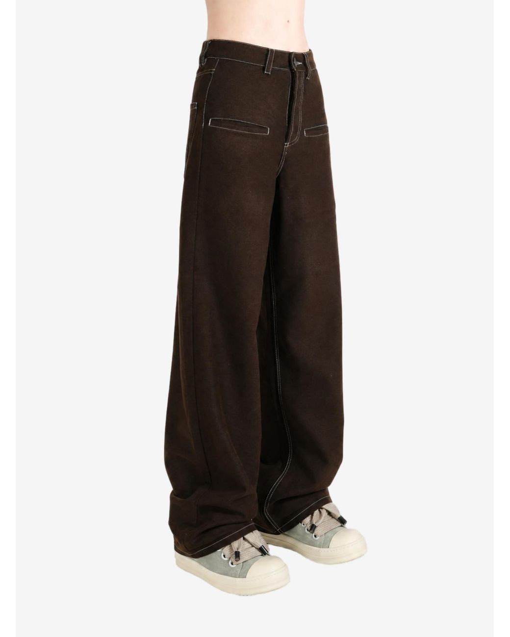 Uma Wang Blue Casual Trousers With Belt Loops