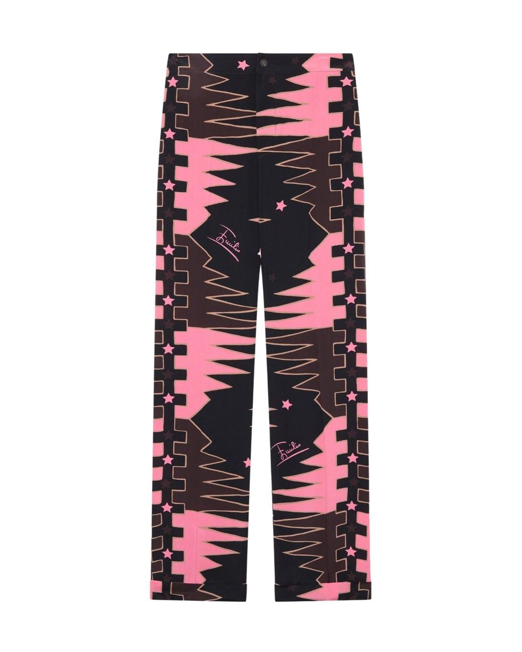 Emilio Pucci Red Patterned Print Casual Pants