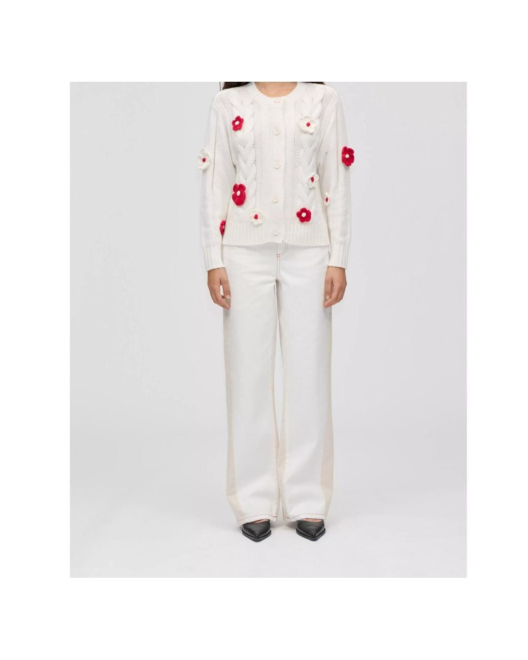 Stine Goya White Straight Leg Jeans