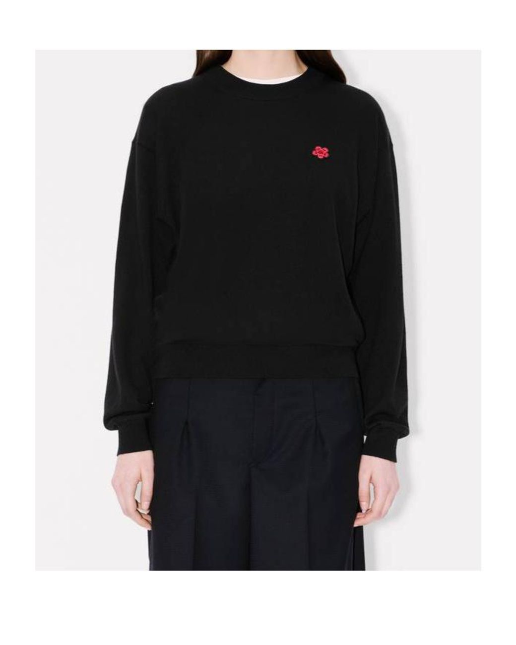 KENZO Black Boke Flower Embroidered Jumper