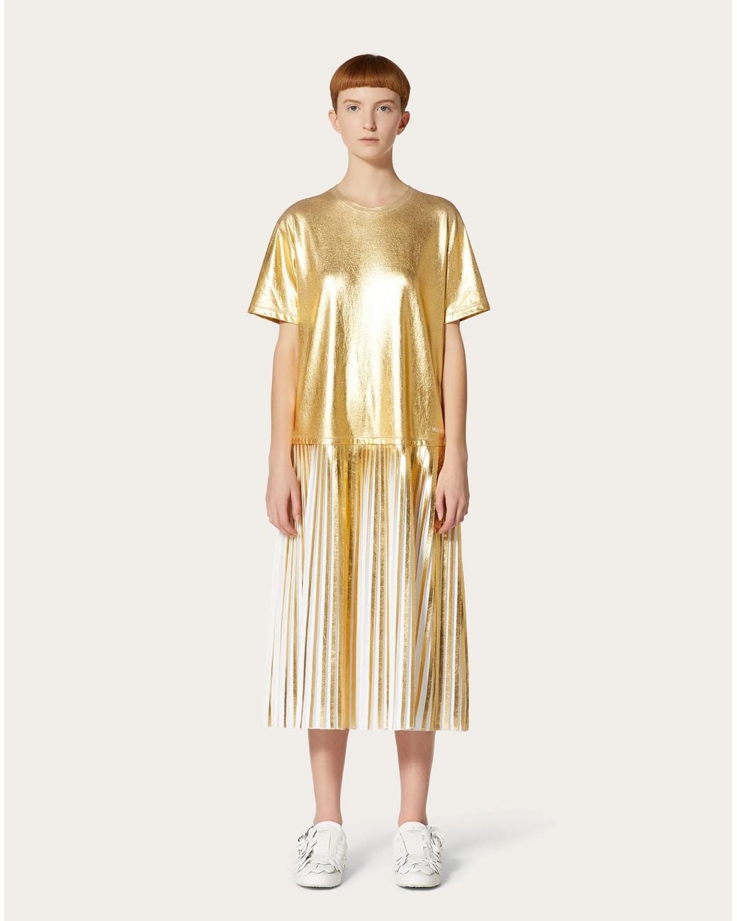 Valentino Metallic Kleid T-Shirt Dress