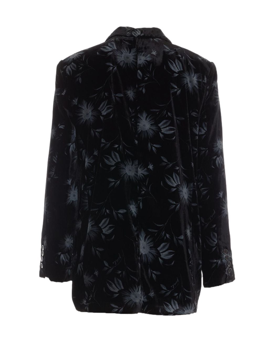Pinko Black Floral-Print Double-Breasted Jacket