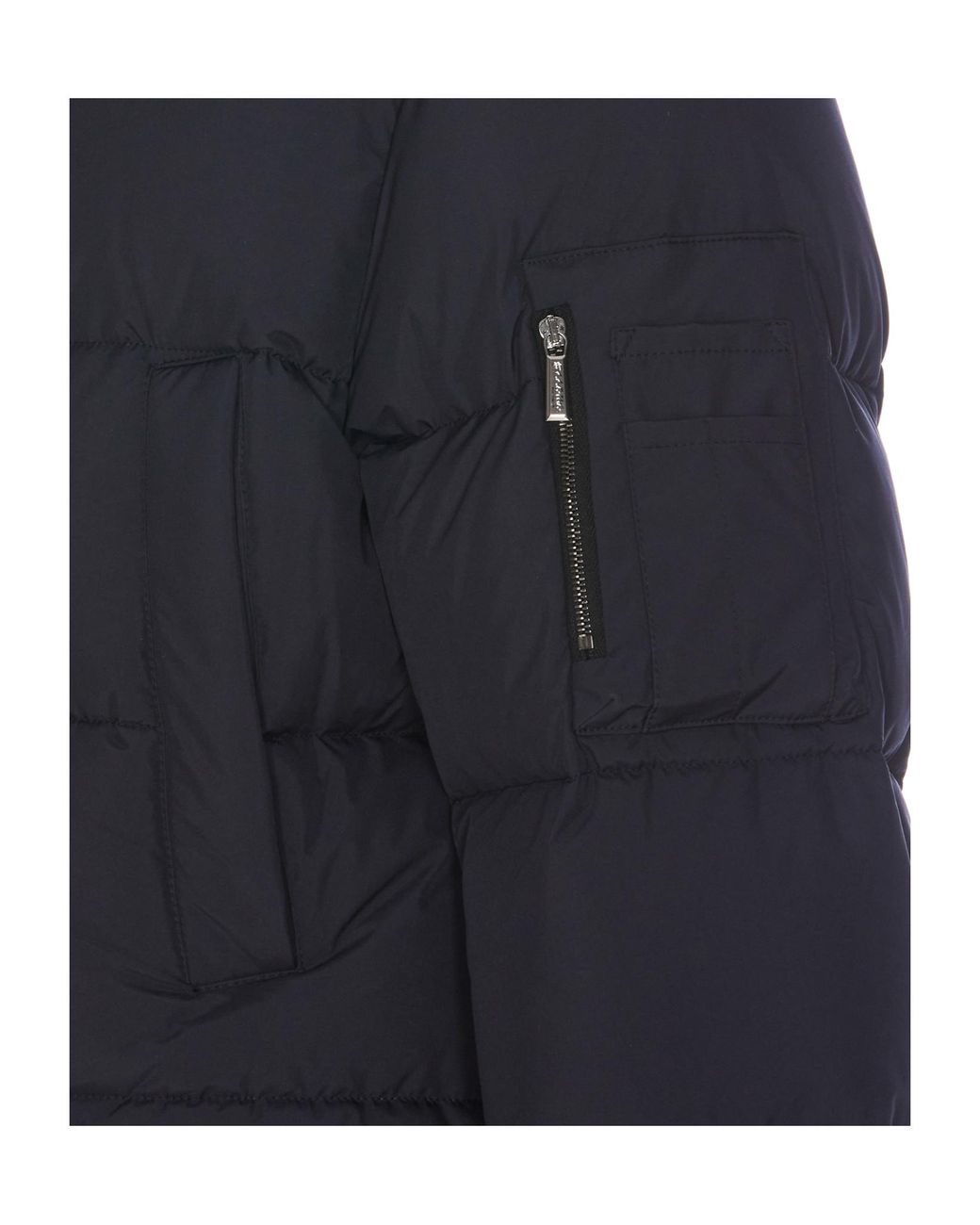 Moorer Blue Davide-Stp Padded Hooded Drawstring Jacket for men