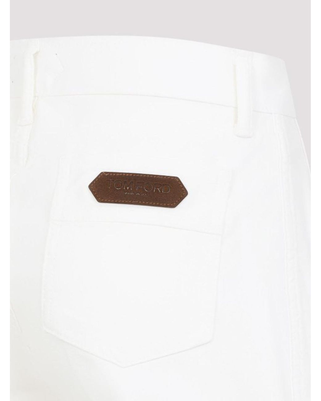 Tom Ford White Logo-Patch Flared Trousers