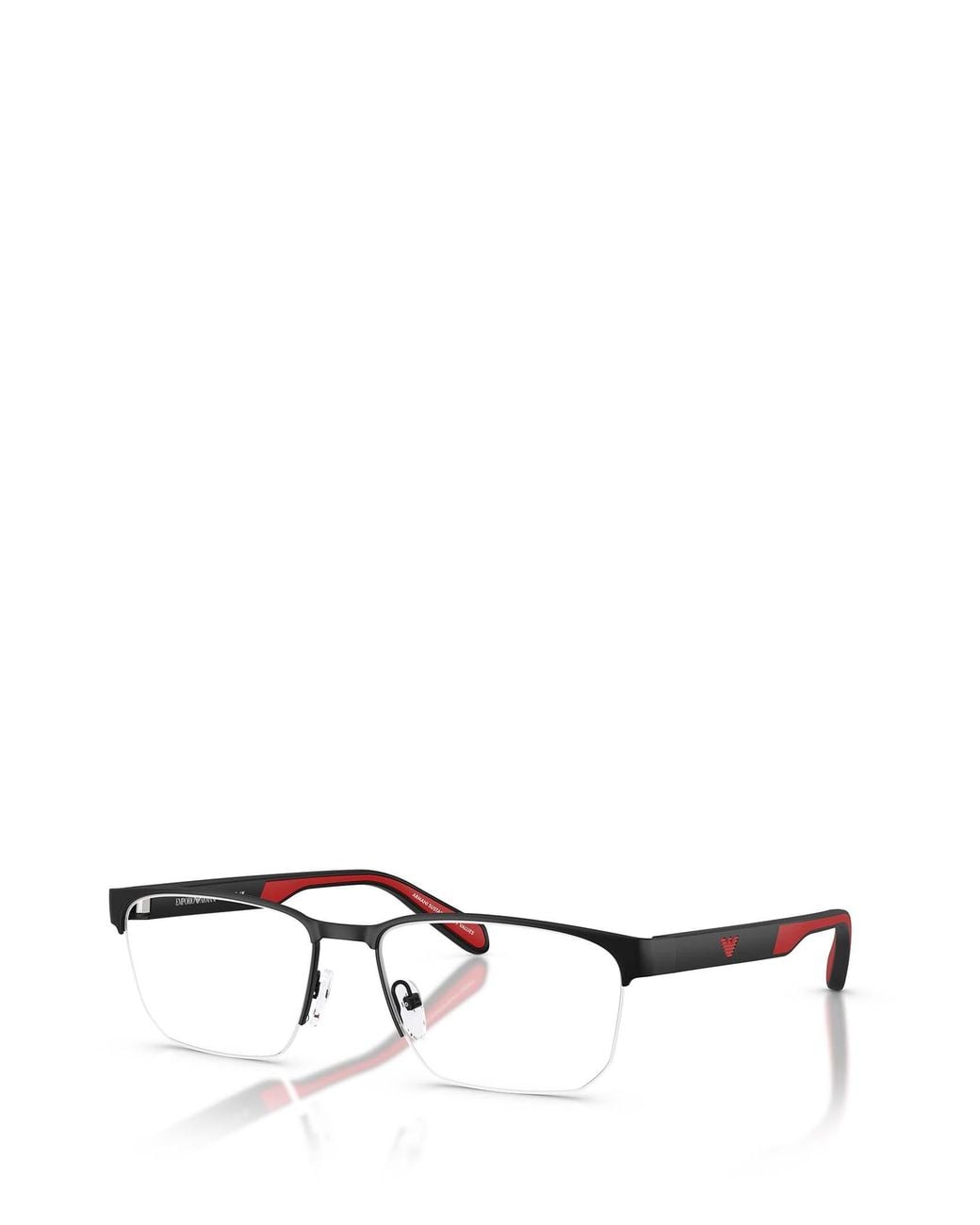 Emporio Armani Metallic Rectangular Frame Glasses for men