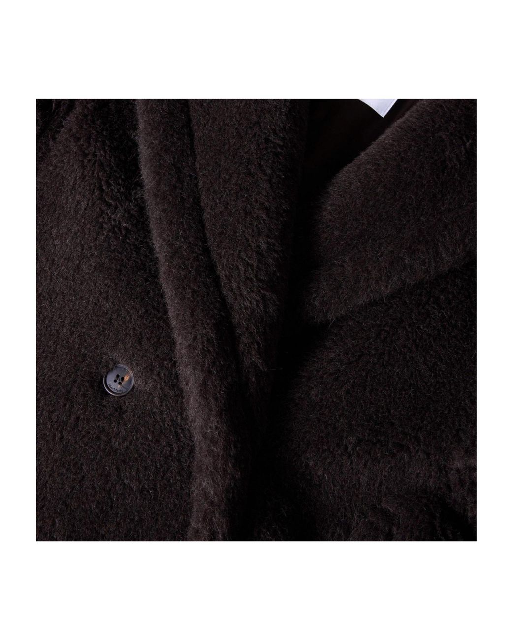 Max Mara Black Teddy Fabric Long Coat