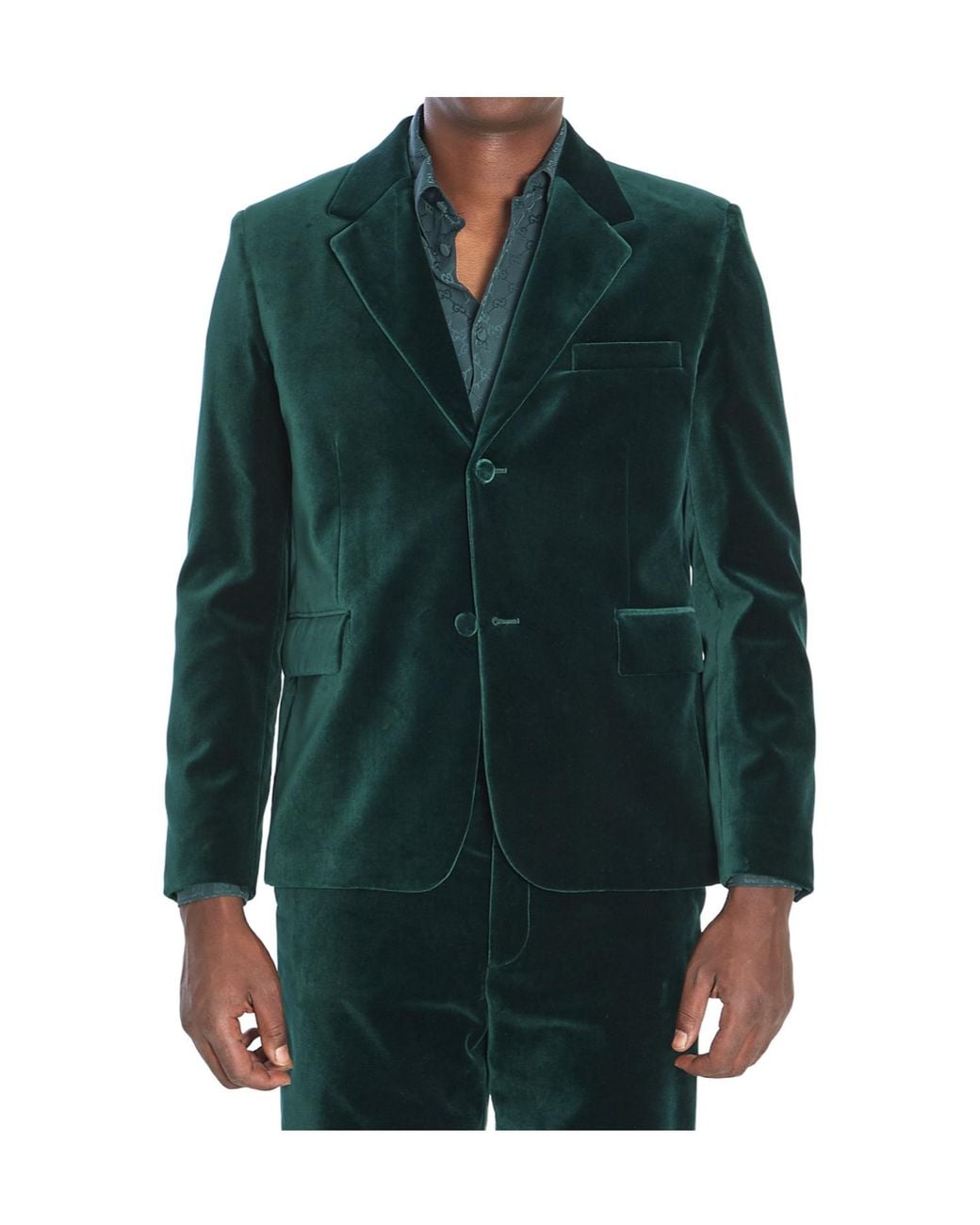 Gucci Green Stretch Velvet Jacket for men