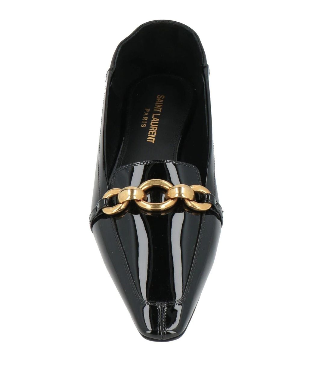 Saint Laurent Black Glossy Leather Loafers