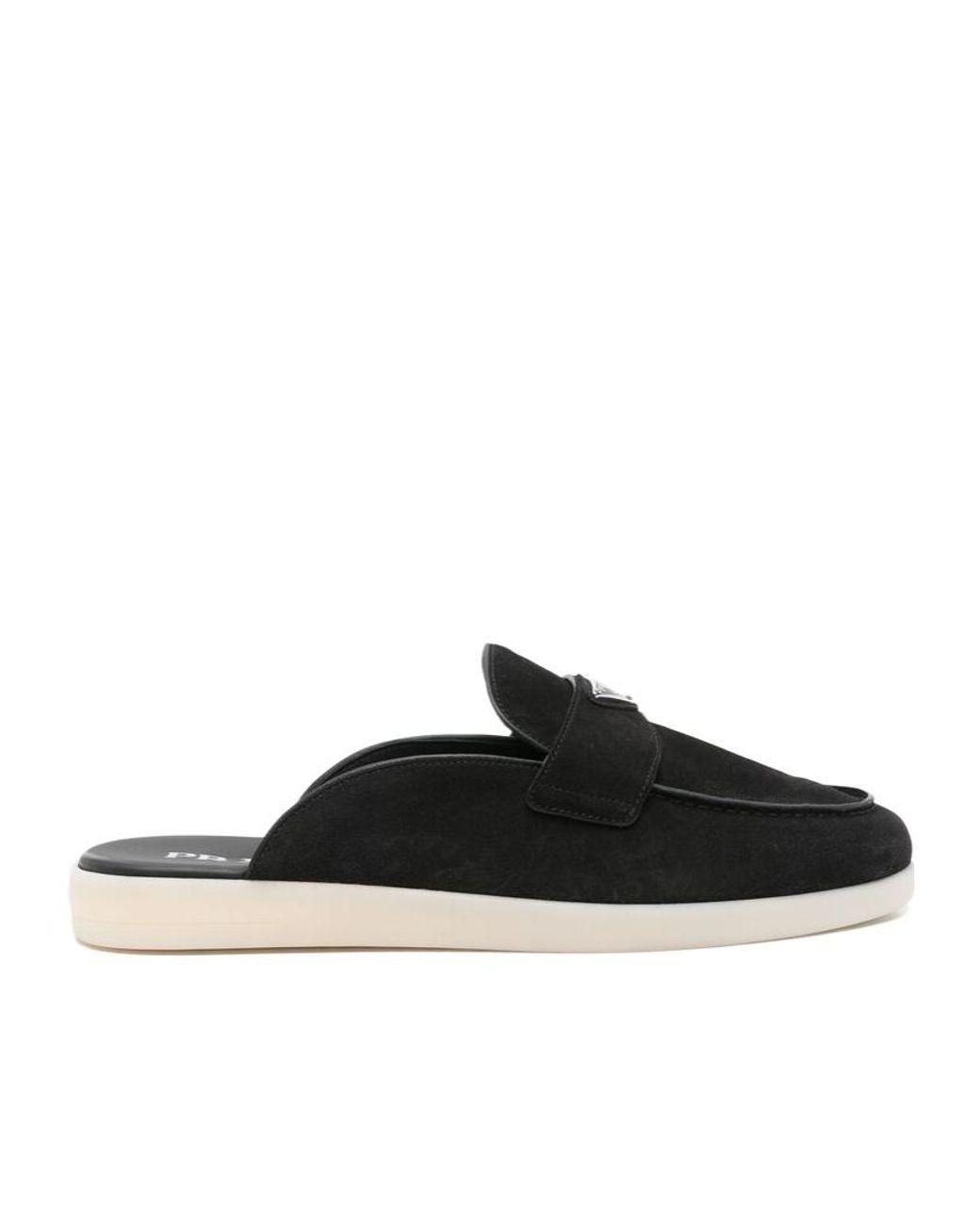 Prada Black Suede Slippers for men