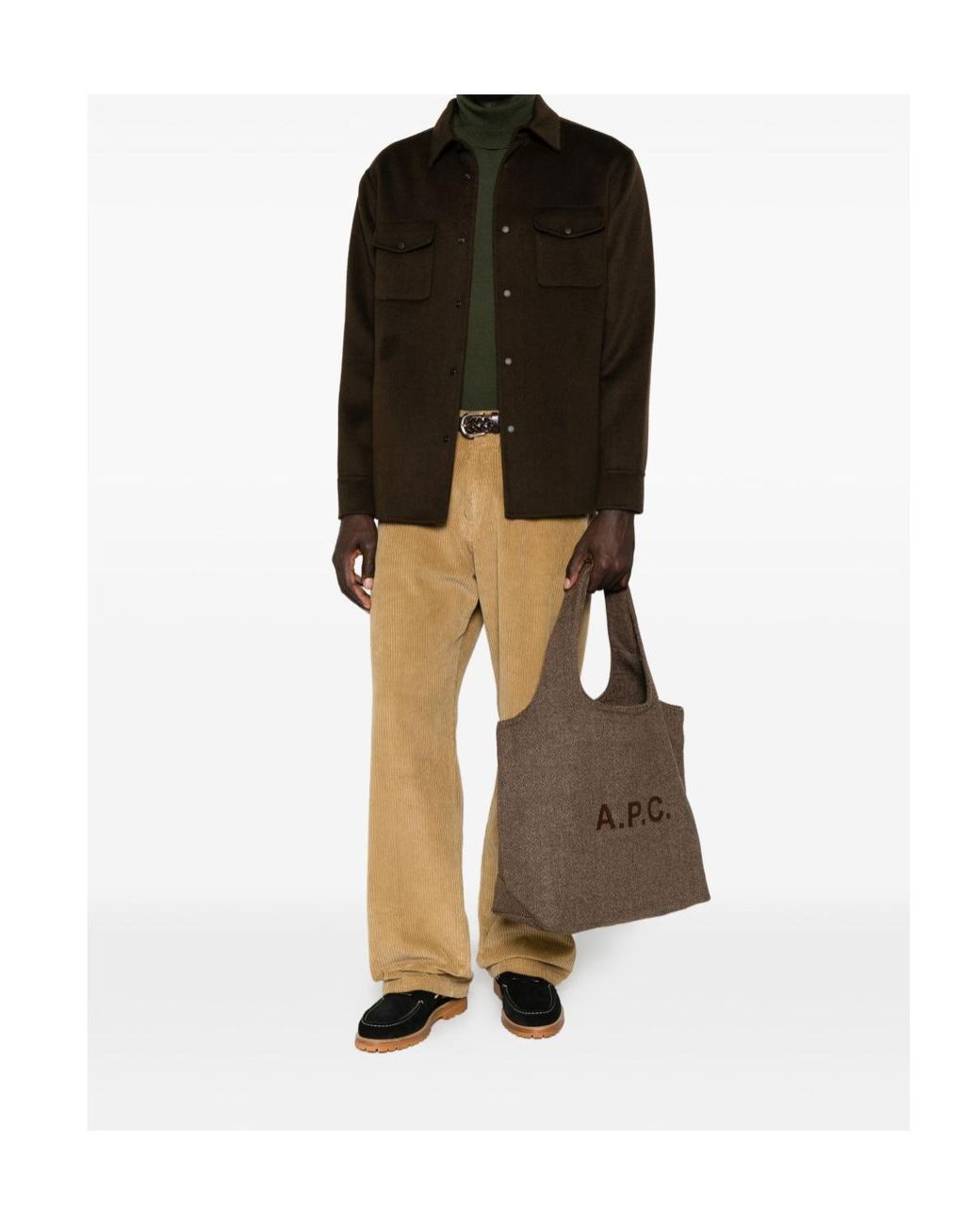 Aspesi Black Wool-Felt Shirt Jacket for men