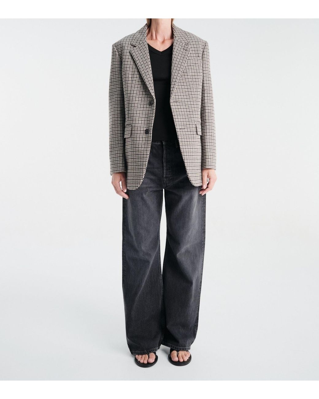 DUNST Gray Lily Checked Single-Breasted Blazer for men