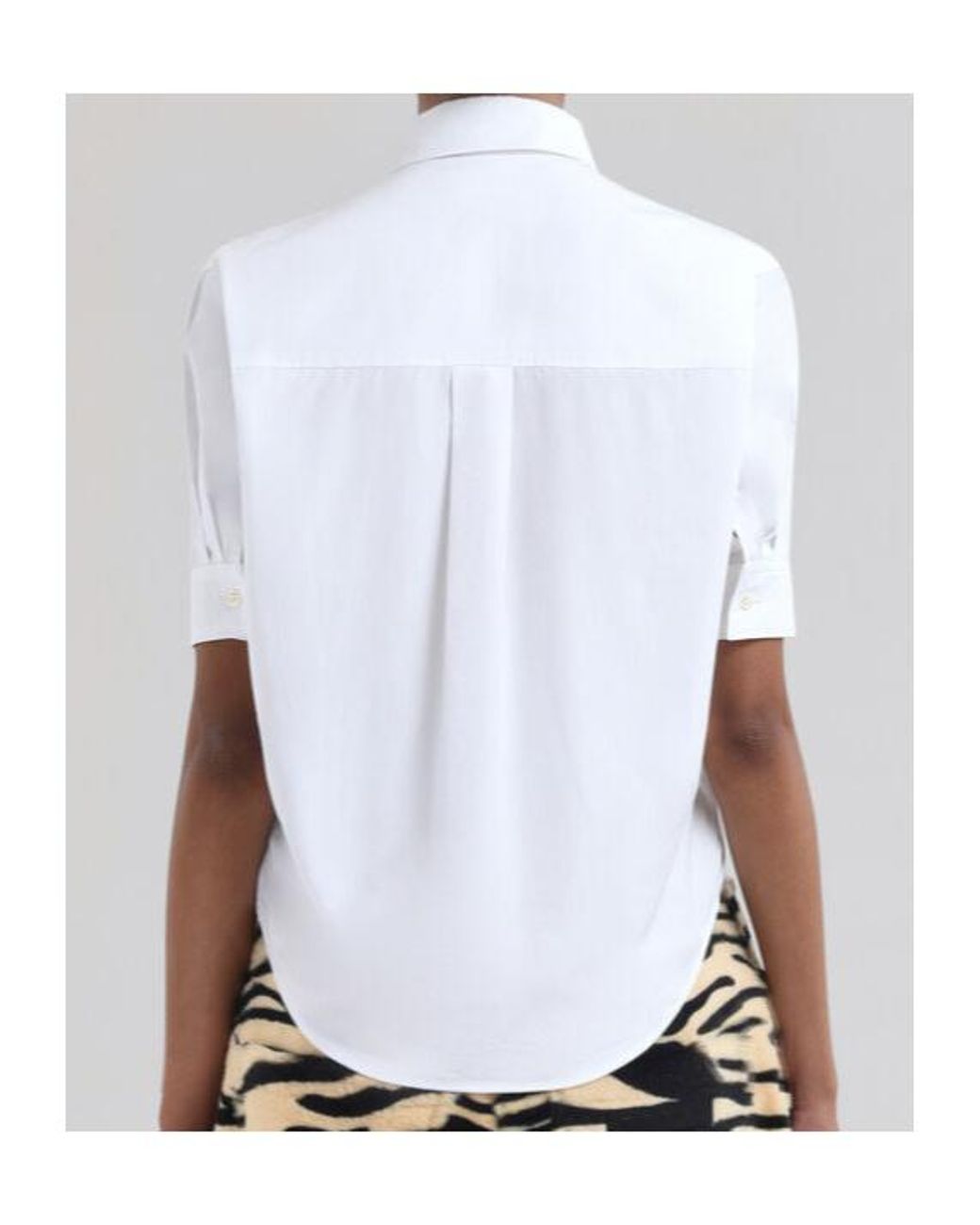 Marni White Short-Sleeved Curved Hem Shirt