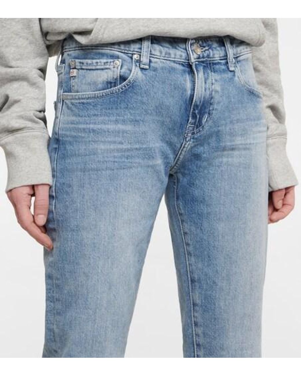 AG Jeans Blue Mid-Rise Slim Jeans