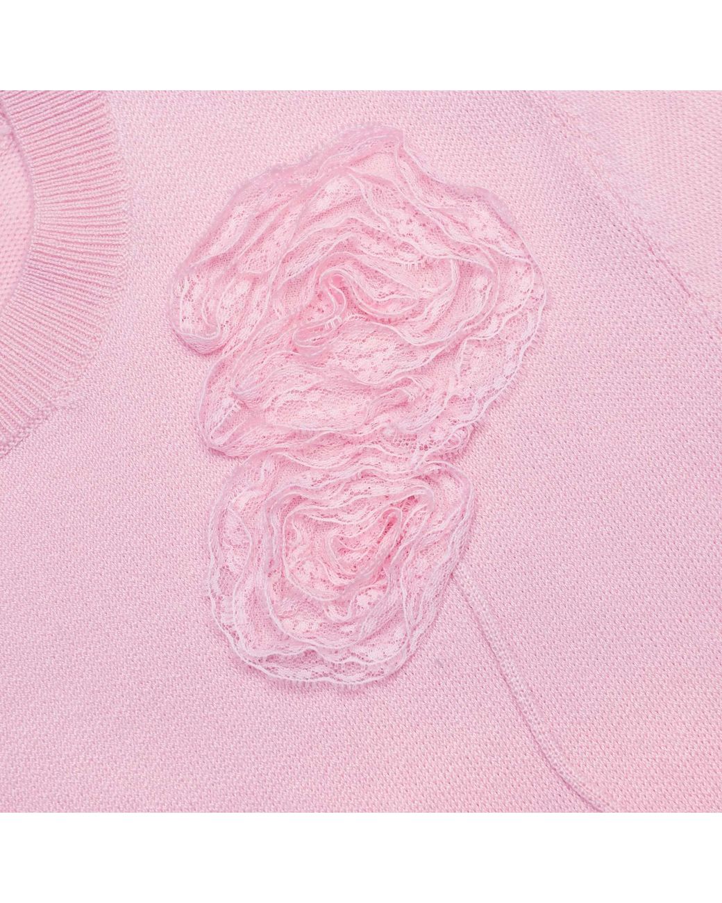 Self-Portrait Pink Flower Knit Midi Dress