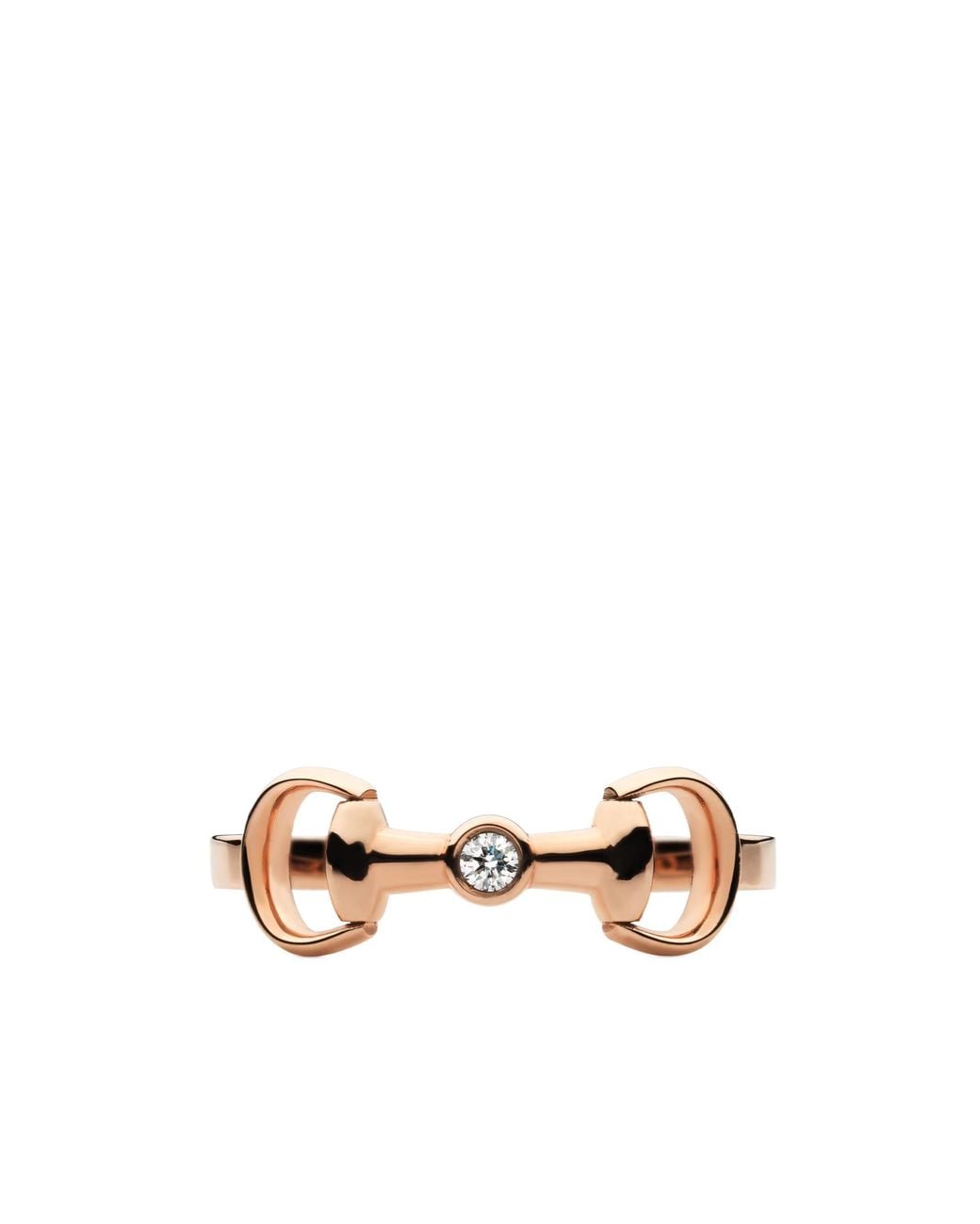 Gucci White Horsebit Diamond 18K Ring