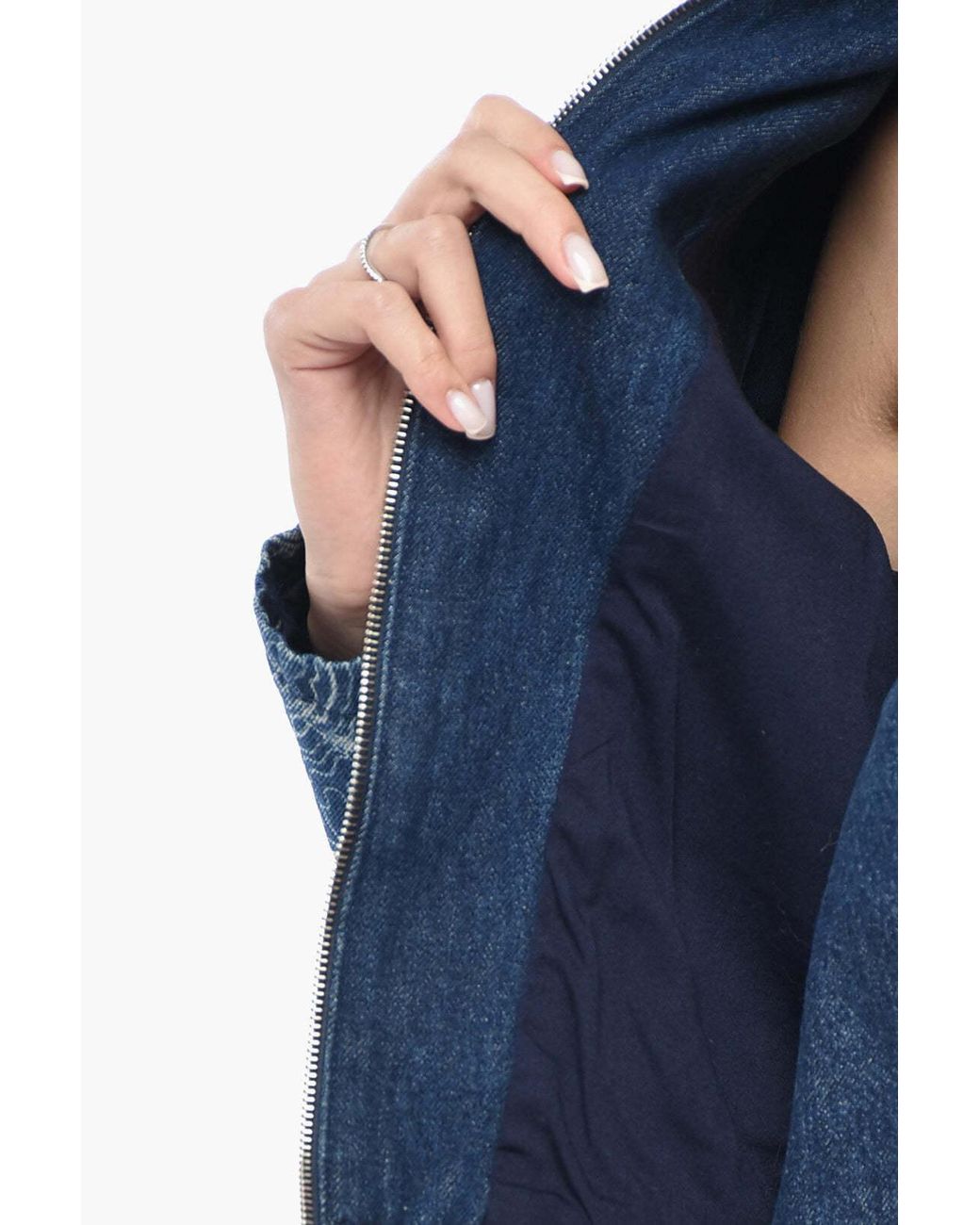 Off-White c/o Virgil Abloh Blue Printed Full-Zip Jacket