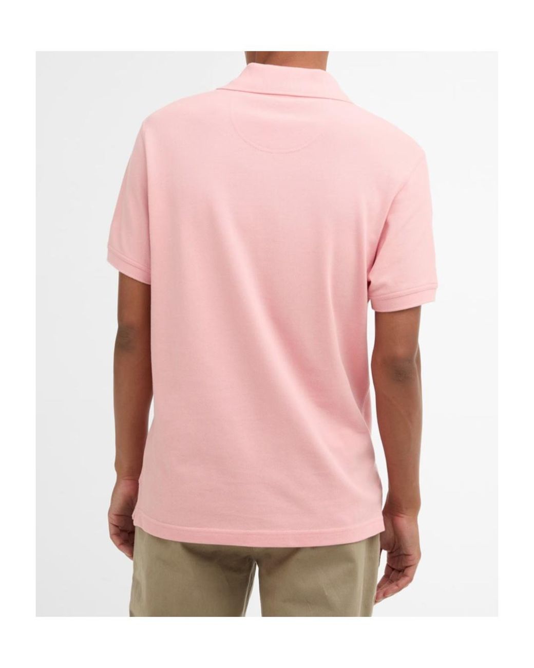Barbour Pink Button-Down Short-Sleeved Polo Shirt for men