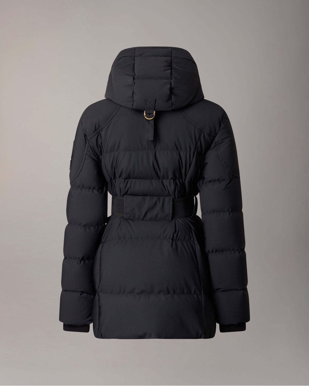 Moose Knuckles Black 3Q Belted Hooded Down Jacket