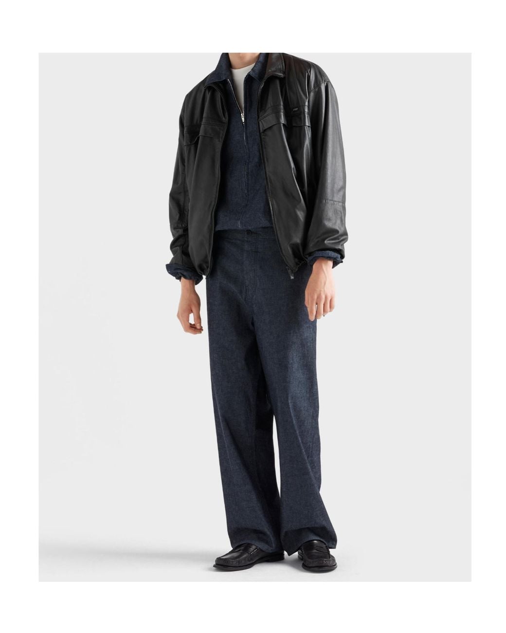 Prada Black Nappa Leather Jacket for men