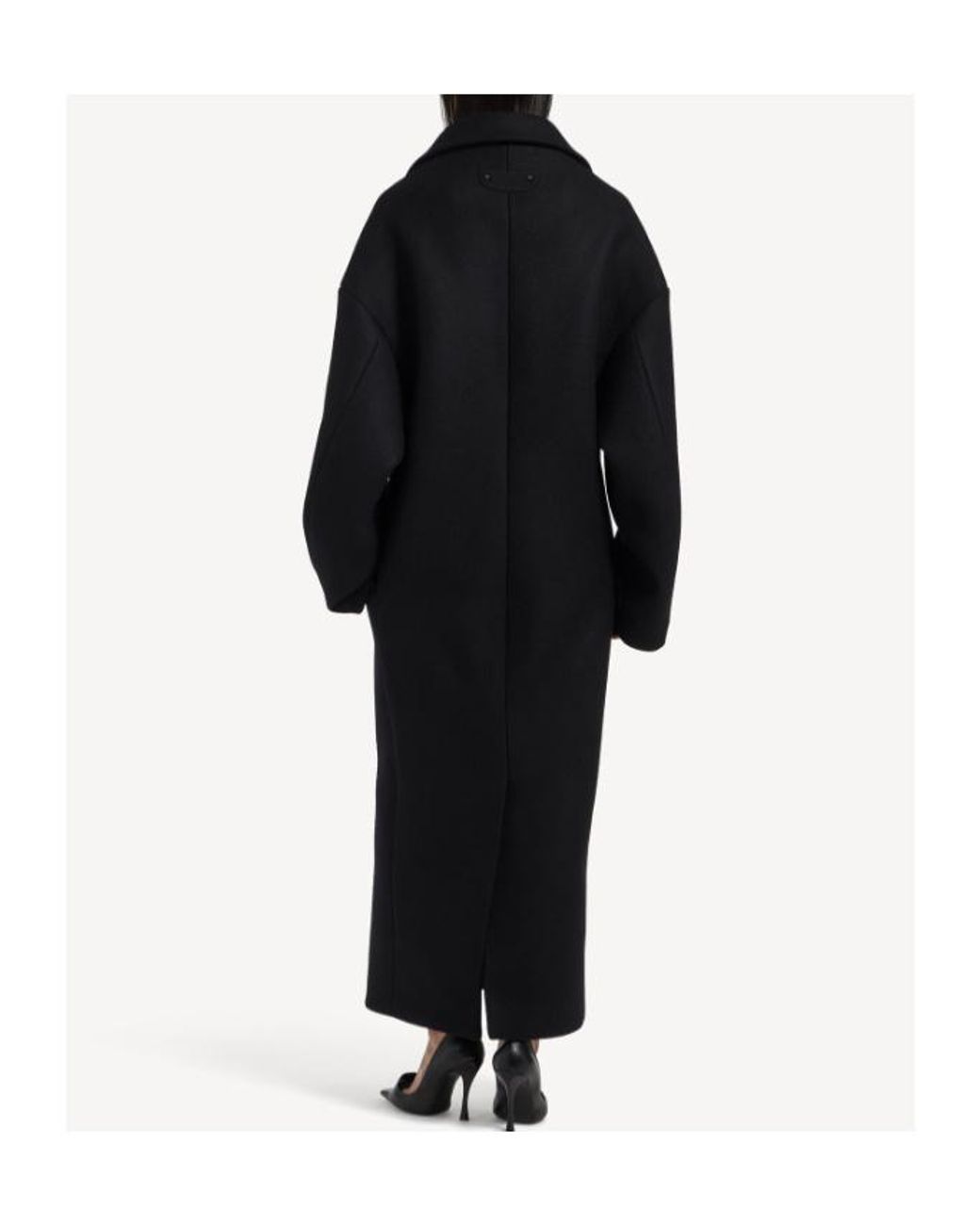 Balenciaga Black Maxi Stola Coat