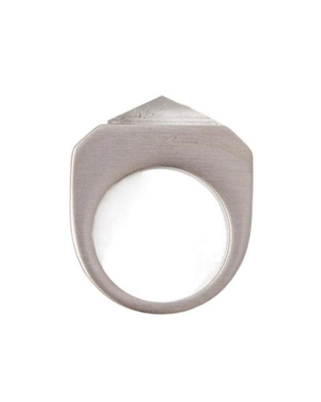 Rick Owens White Geometric Cut-Out Ring for men