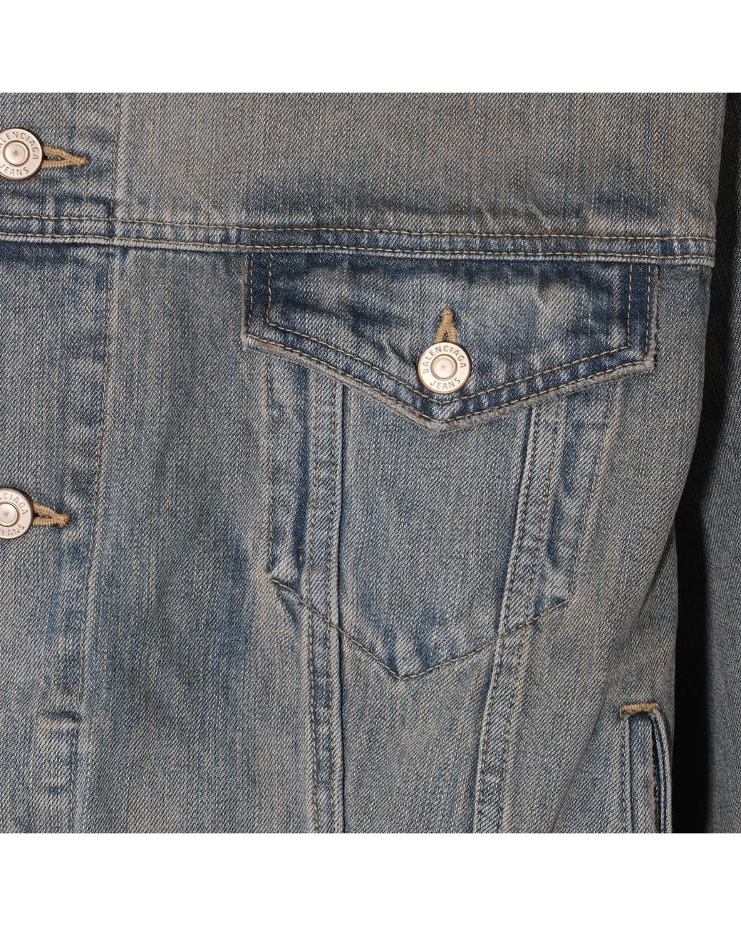 Balenciaga Blue Collared Button-Up Jacket for men