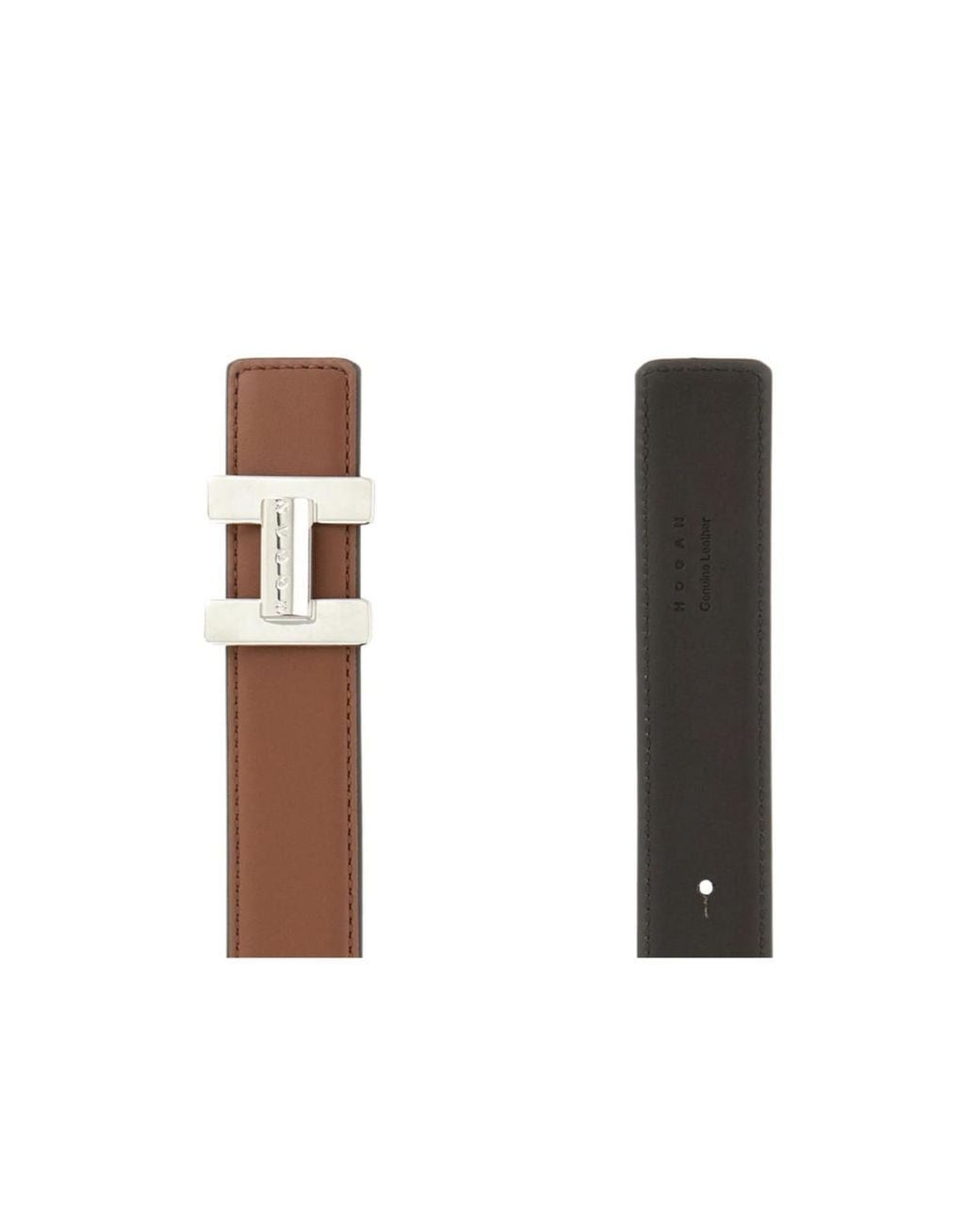Hogan Brown Logo Plaque Belt