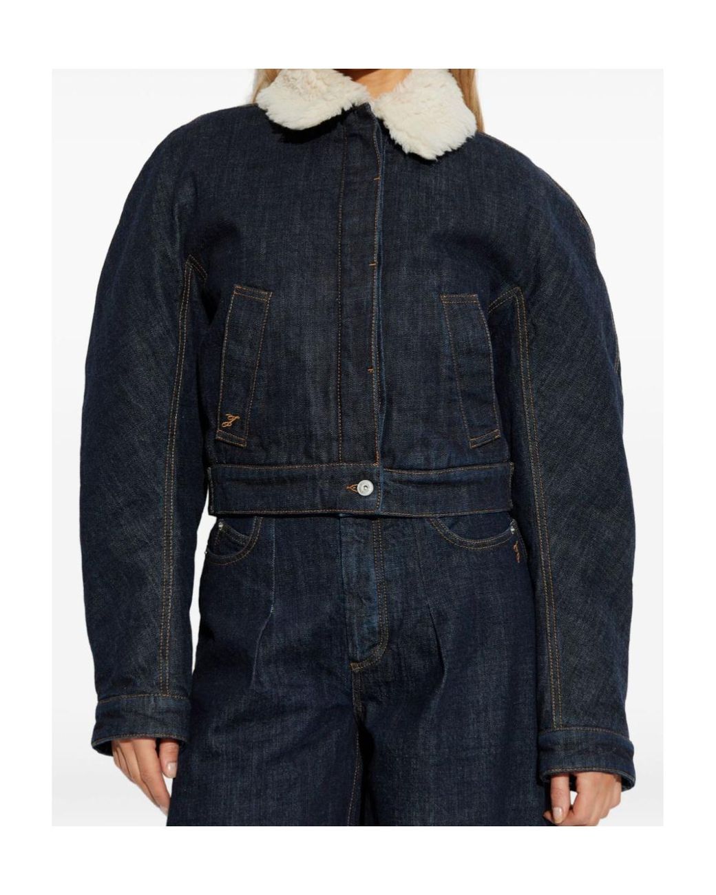 Jacquemus Blue Cropped Denim Jacket