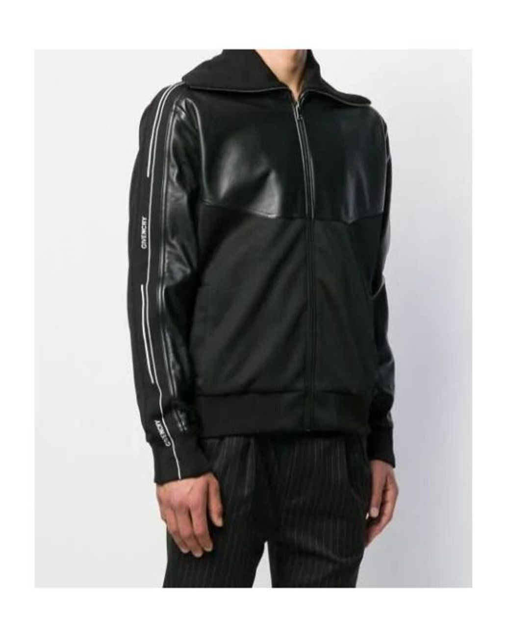 Givenchy Black Logo Tape Panelled Jacket for men