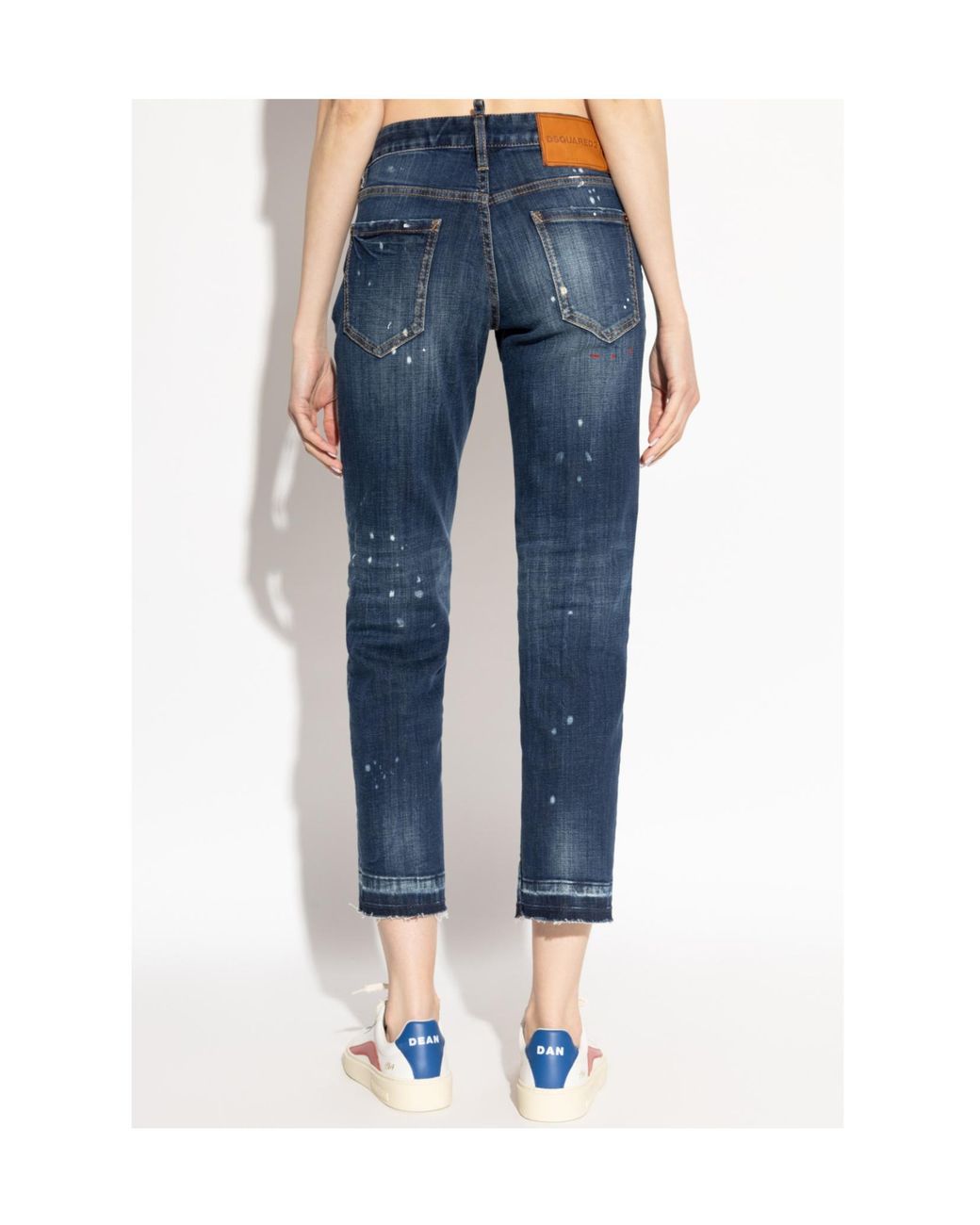 DSquared² Blue Straight-Leg Distressed Jeans