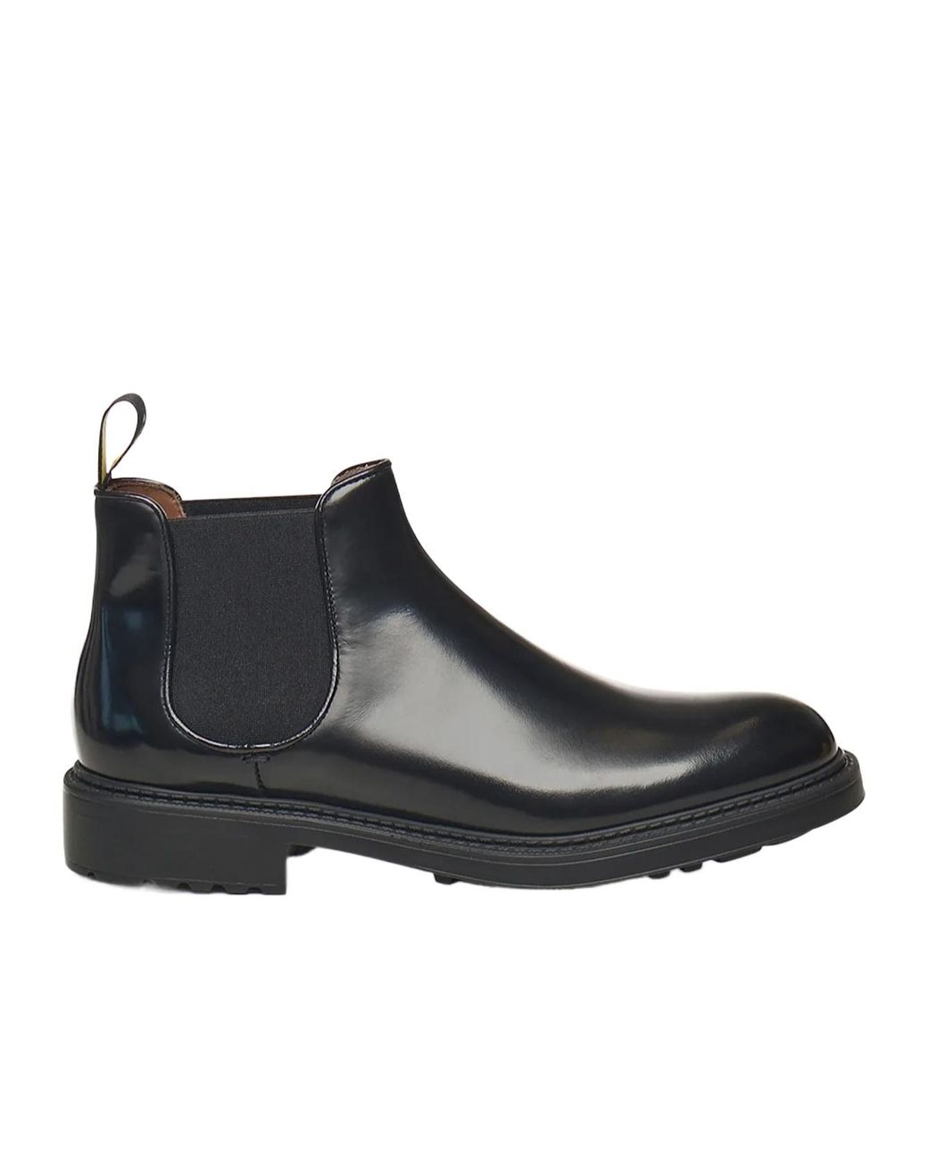 Doucal's Black Elastic-Band Round Toe Boots for men