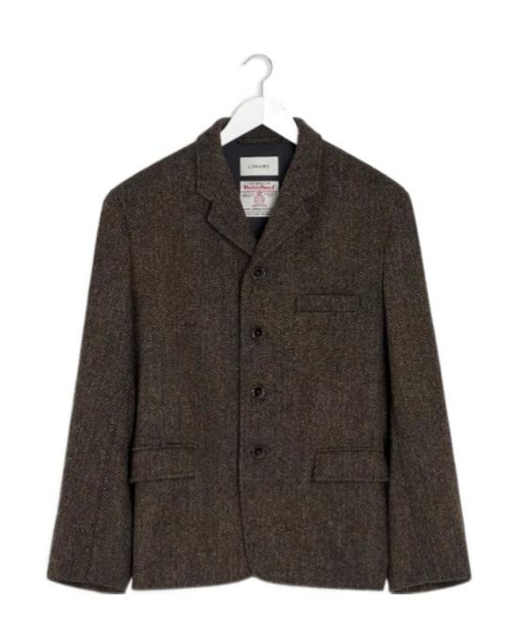 Lemaire Black Herringbone-Pattern Blazer