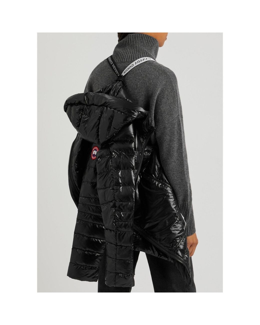 Canada Goose Black Minimalist Long Hooded Down Jacket