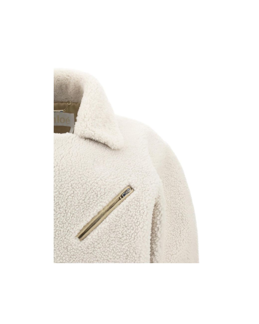 Chloé Gray Shearling Biker Jacket