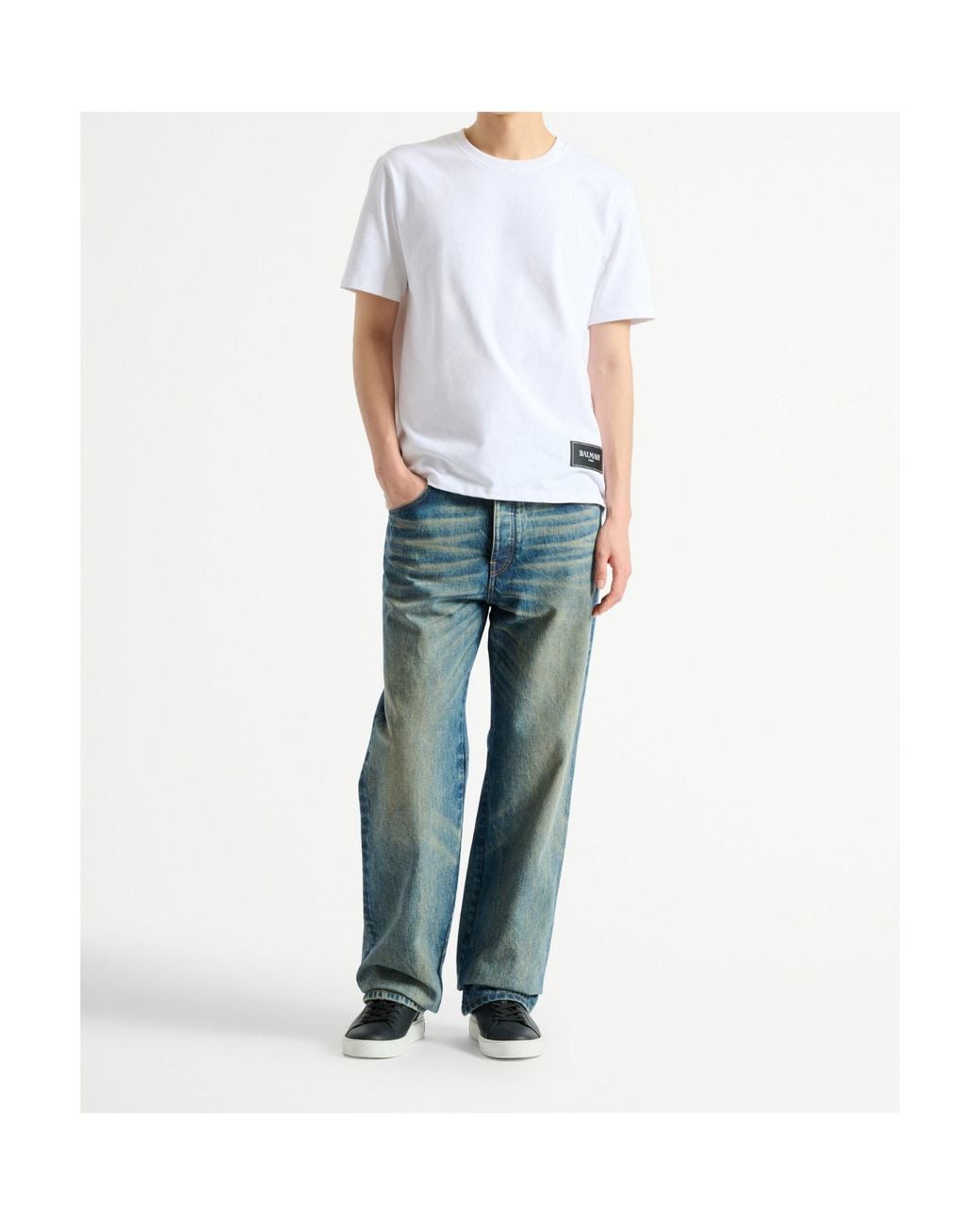 Balmain Black Logo Patch T-Shirt Pack for men