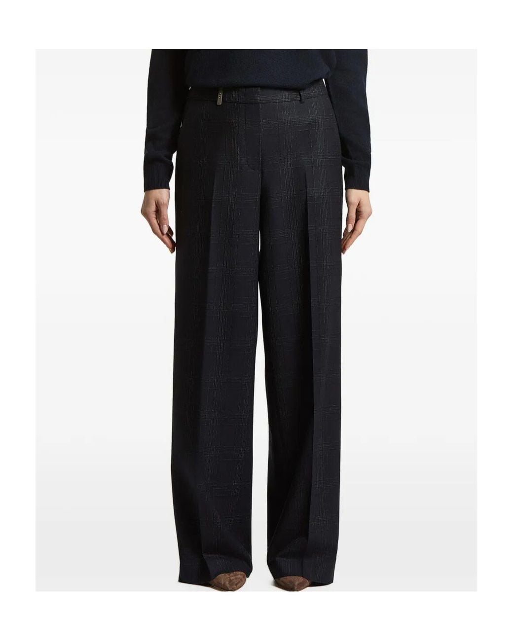 Peserico Black Tailored Straight-Leg Pants