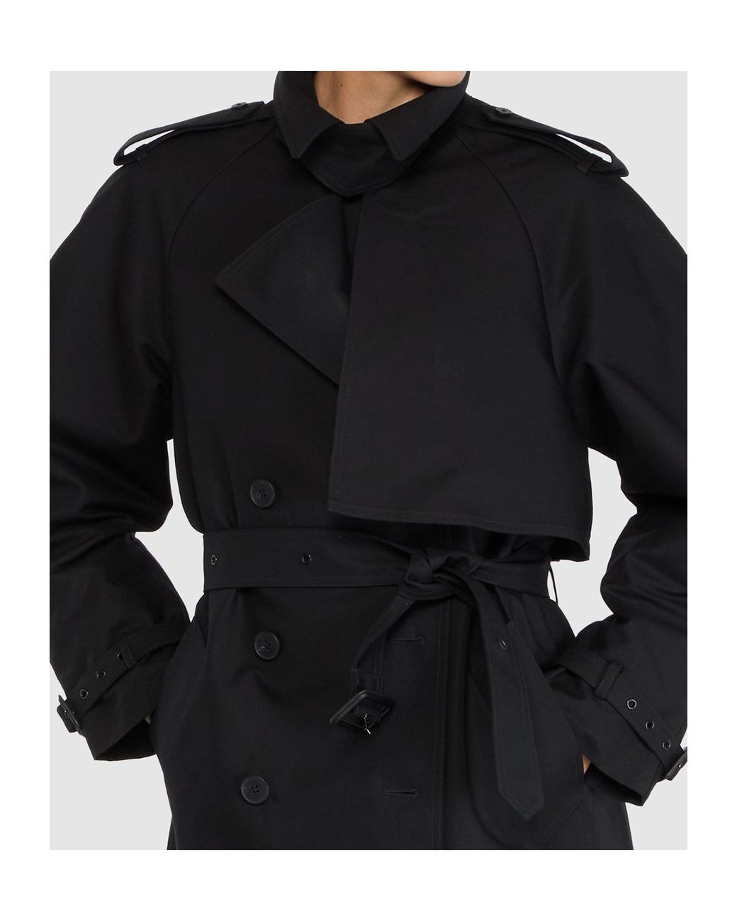 Anine Bing Black Pascale Double-Breasted Trench Coat