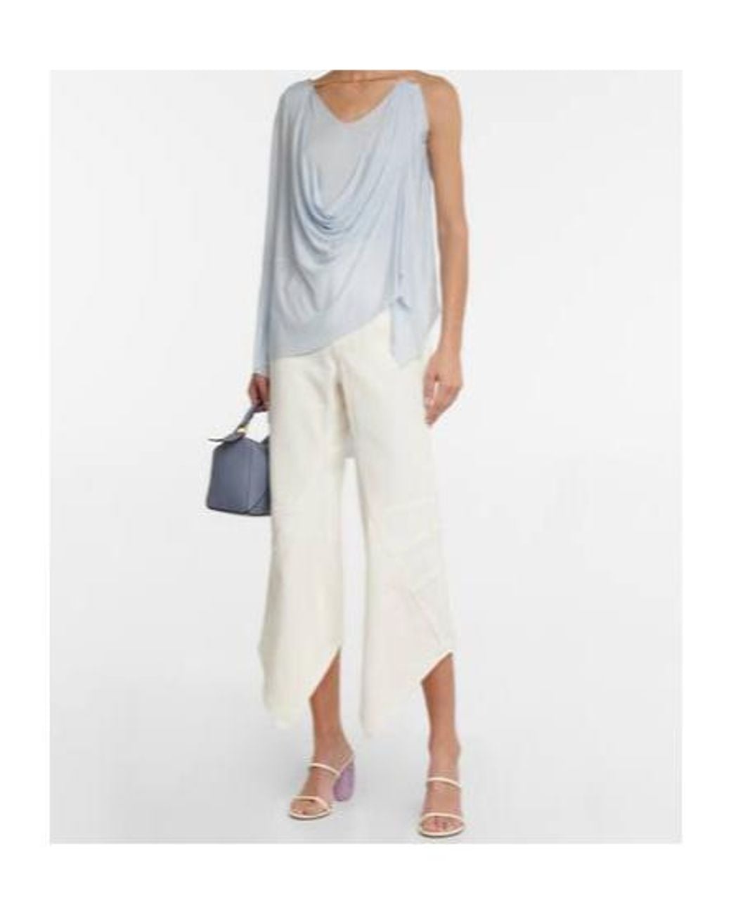 Loewe Blue Embellished Draped Top